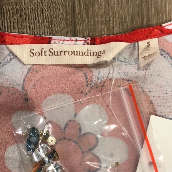 NWT! - SOFT SURROUNDINGS Hand Beaded Pocketed Tunic Dress - Picture 3 of 15